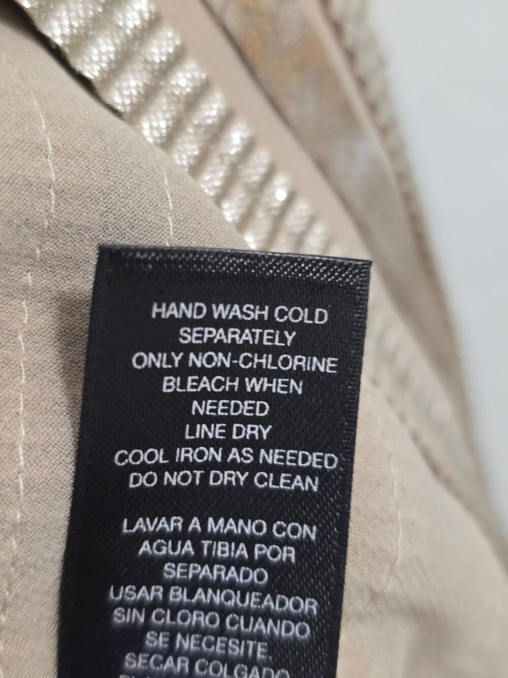 NWT Chicos Travelers Collection Size 0 Gold Gilded Stripe Jacket Open-Front - Picture 9 of 10